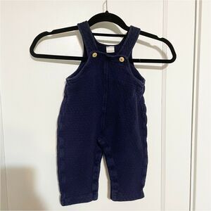 Seedlings Baby Cotton One Piece Jumper Navy Blue Cotton Textured 6-9 Months